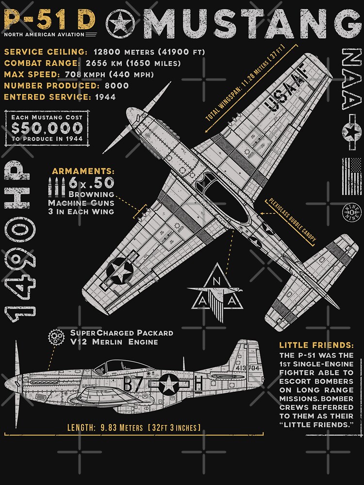 Thumbnail 7 of 7, Essential T-Shirt, P-51 Mustang designed and sold by 909Apparel.