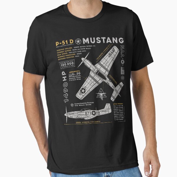 Vista previa del artículo con la obra «Mustang P-51», diseñado y vendido por 909 Apparel®.