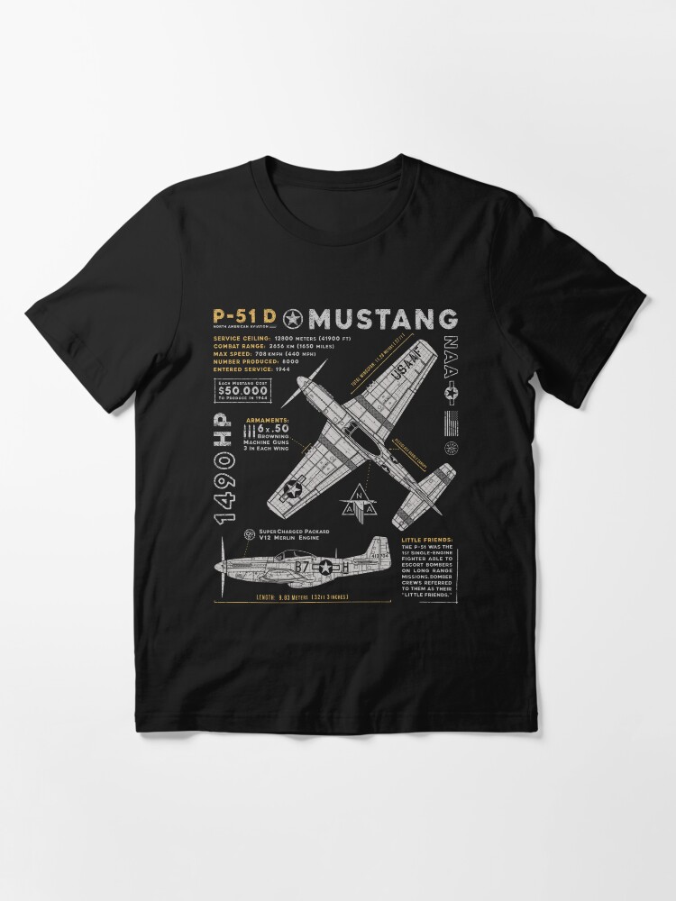 Thumbnail 3 of 7, Essential T-Shirt, P-51 Mustang designed and sold by 909Apparel.