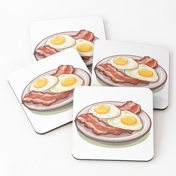 Item preview, Bacon and egg in plate  designed and sold by MilkyBerryShop.