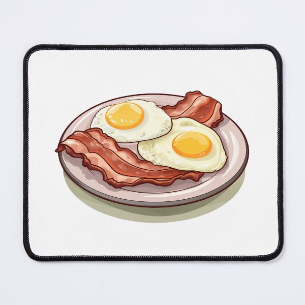 Item preview, Bacon and egg in plate designed and sold by MilkyBerryShop.