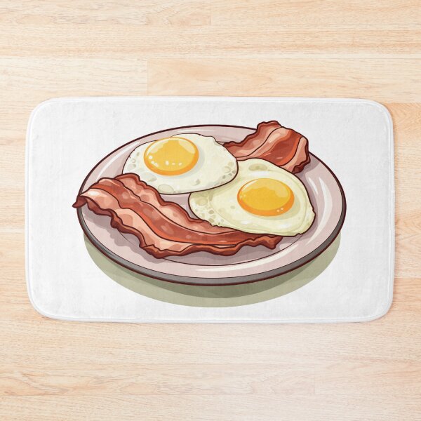Item preview, Bacon and egg in plate  designed and sold by MilkyBerryShop.
