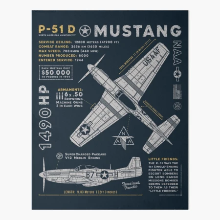 P-51 Mustang Art Board Print for Sale by 909Apparel