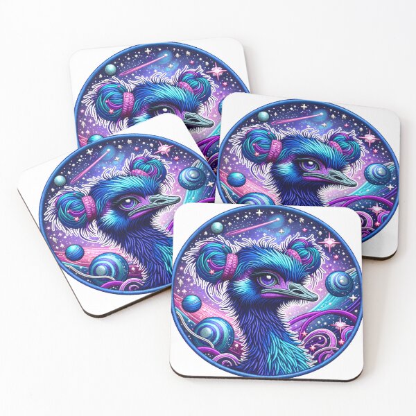 Item preview, Galactic Emu Embroidered Patch - Cosmic Animal Design designed and sold by #Adulting Central.