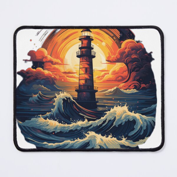 Item preview, A lighthouse with intense colors designed and sold by FunFabricFiesta.