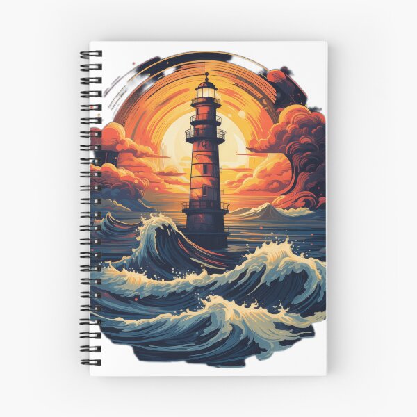 Item preview, A lighthouse with intense colors designed and sold by FunFabricFiesta.