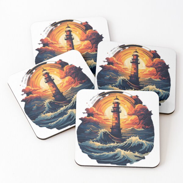 Item preview, A lighthouse with intense colors designed and sold by FunFabricFiesta.