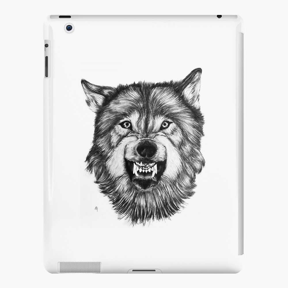 Wild Beautiful Wolf Head Hand Draw On A Chalk Board Background