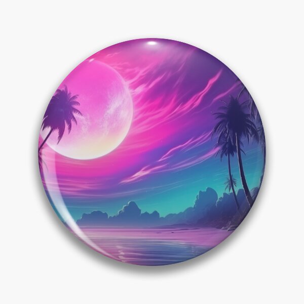 Item preview, Synthwave Palms Paradise: Electric Horizon designed and sold by Mullet Monkey.