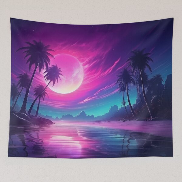 Item preview, Synthwave Palms Paradise: Electric Horizon designed and sold by Mullet Monkey.