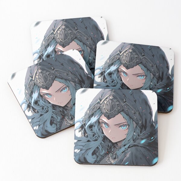 Item preview, Teal Fantasy Warrior Anime Girl designed and sold by bubblegoth.