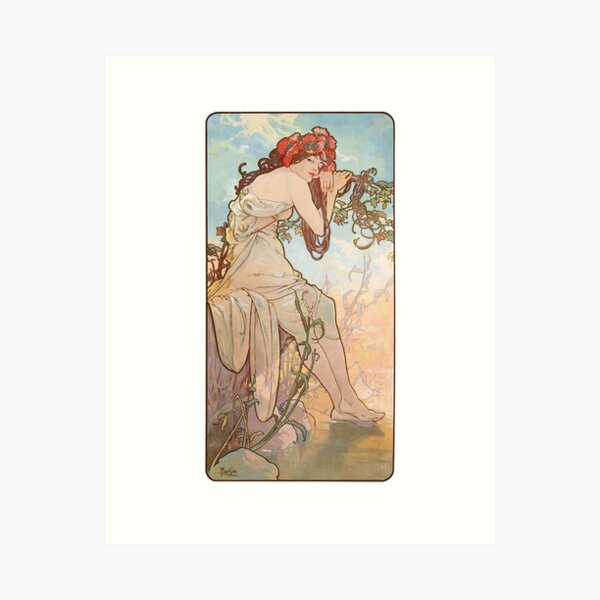Aperçu de l'œuvre Les Quatre Saisons - L'été, d'Alphonse Mucha. HAUTE DÉFINITION créée et vendue par MINDTHECHERRY.