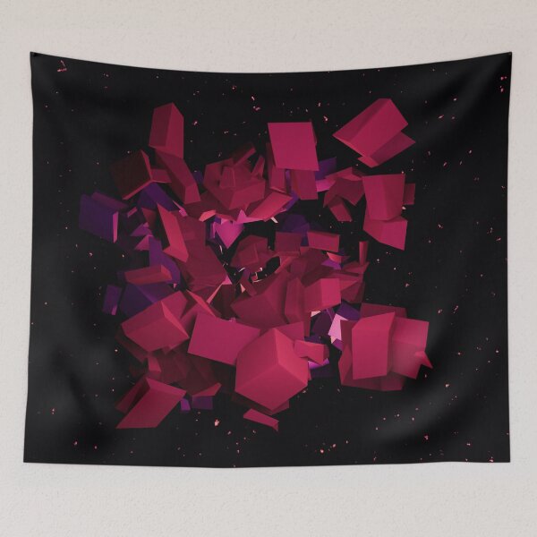 Item preview, Pink Cubes Space Explosion  designed and sold by muffineshipster.