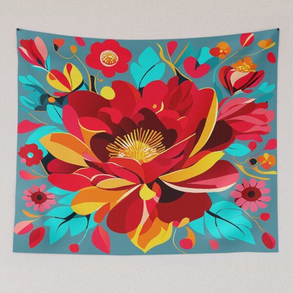 Item preview, Scarlet Bloom: A Garden's Embrace" designed and sold by AgarutanPrint.