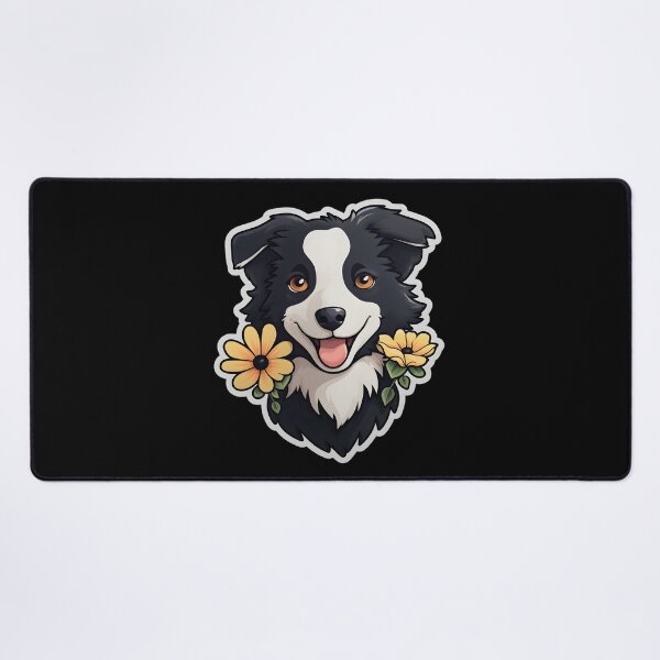Item preview, Border Collie with Flowers designed and sold by CUTEDOGGIEZ.
