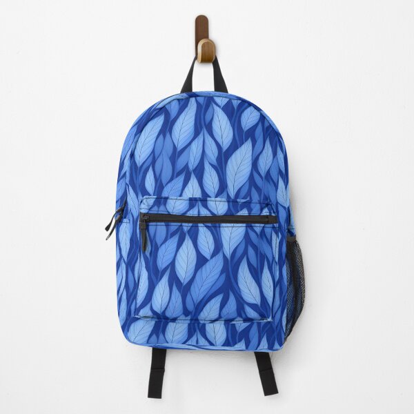 Item preview, Light blue and Navy leaves designed and sold by RAIDEN-BLACK.