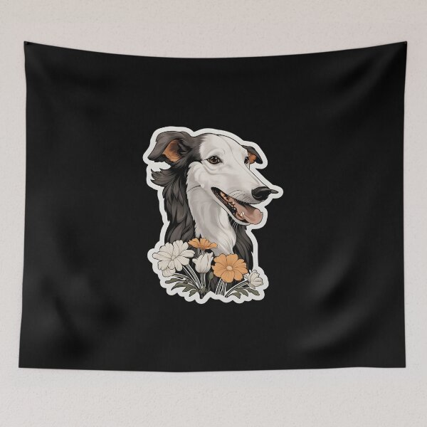 Item preview, Borzoi in Flowers designed and sold by CUTEDOGGIEZ.