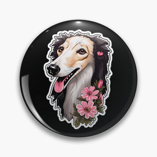 Item preview, Borzoi with Flowers designed and sold by CUTEDOGGIEZ.