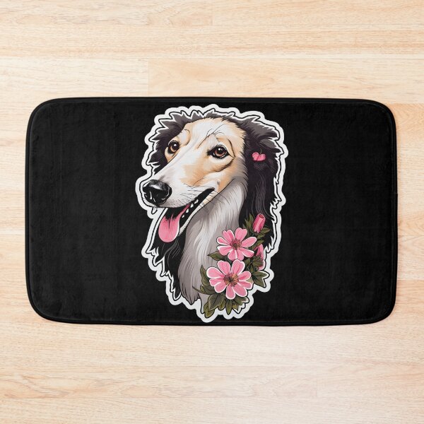 Item preview, Borzoi with Flowers designed and sold by CUTEDOGGIEZ.