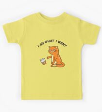 Funny Cat, I Do What I Want Kids Tee