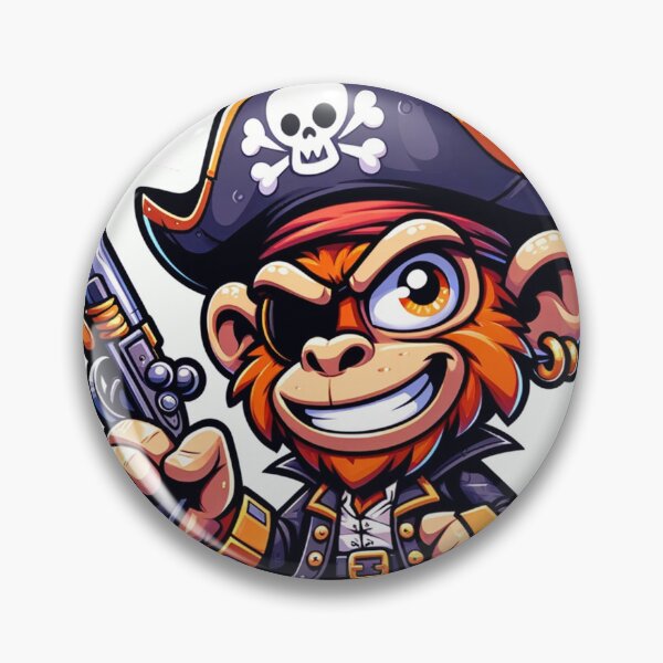 Item preview, Cartoon Pirate Monkey Holding a Pistol designed and sold by Zestpond.