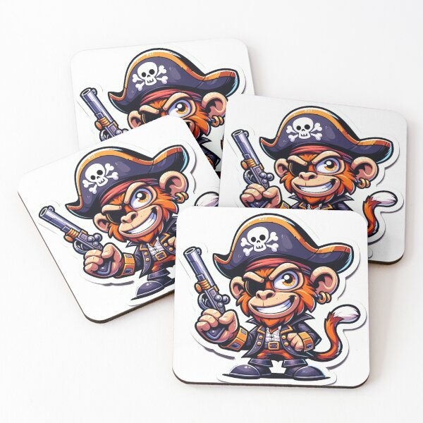 Item preview, Cartoon Pirate Monkey Holding a Pistol designed and sold by Zestpond.