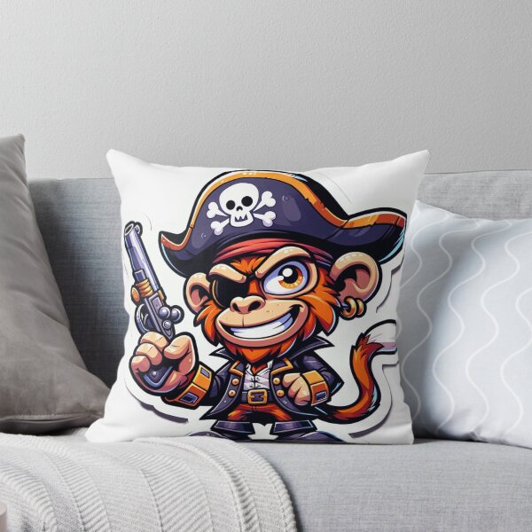 Item preview, Cartoon Pirate Monkey Holding a Pistol designed and sold by Zestpond.