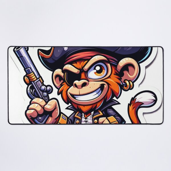 Item preview, Cartoon Pirate Monkey Holding a Pistol designed and sold by Zestpond.