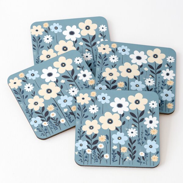Item preview, Blue vintage floral pattern designed and sold by Naturitude.