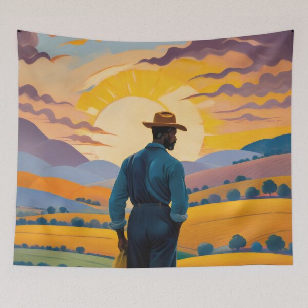Item preview, Van Gogh-Inspired Sunset Fields: Soft Golden Light, Warm Colors designed and sold by PanoramaPrints.