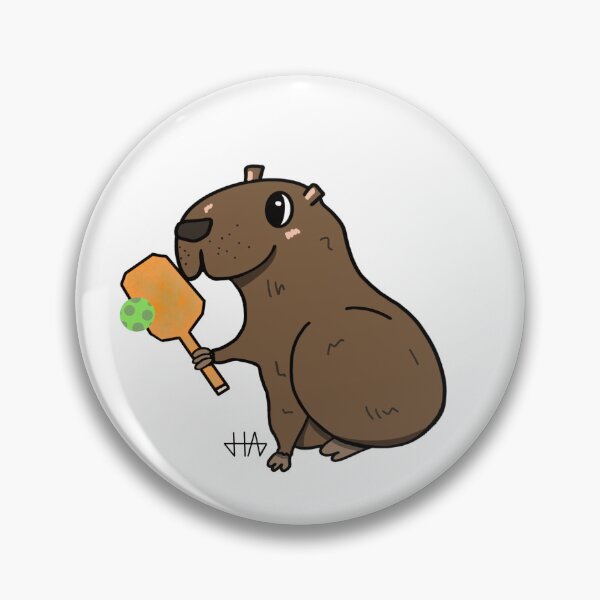Aperçu de l'œuvre Capybara jouant au Pickle Ball créée et vendue par HannahADesign.