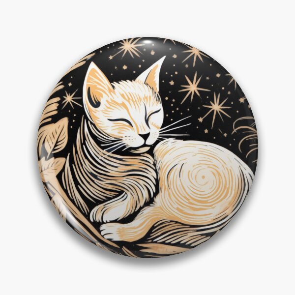 Item preview, Cat Sleeping Woodcut Print designed and sold by Myra365Art.