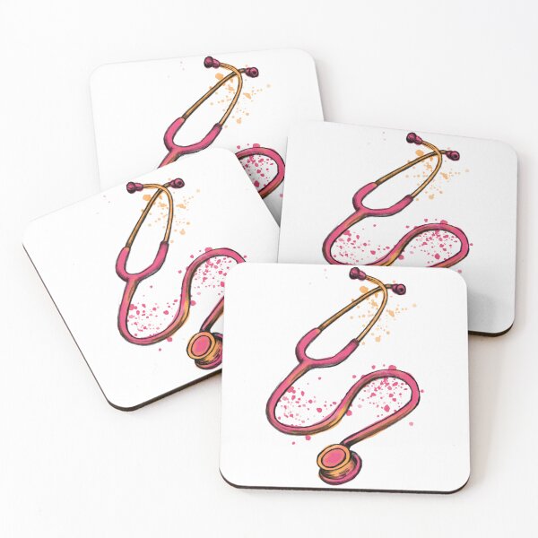 Item preview, Stethoscope, medical symbol for doctors and healthcare workers, vibrant watercolor designed and sold by Drawmecute.