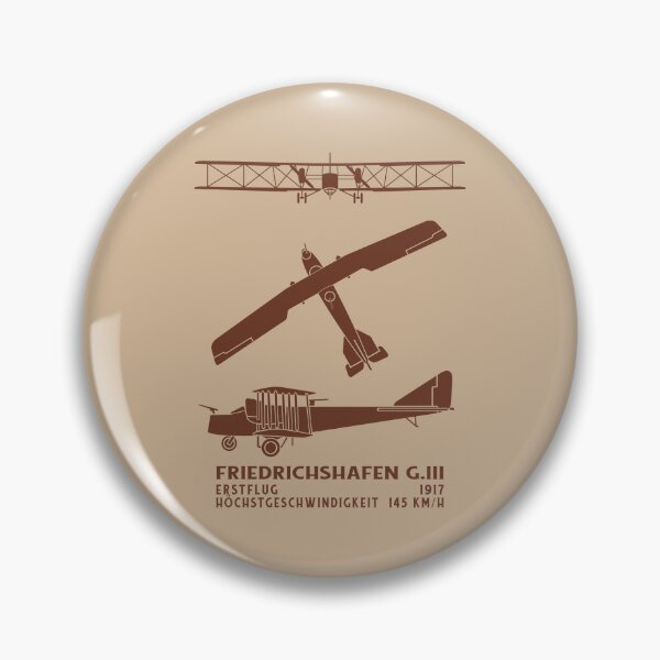 Artikelvorschau, Friedrichshafen G.III Deutscher Doppeldecker aus dem 1. Weltkrieg, Infografik, Silhouettendiagramme entworfen und verkauft von MilitaryMart.