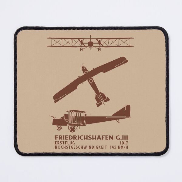 Item preview, Friedrichshafen G.III German WW1 Biplane Infographic Silhouette Diagrams designed and sold by MilitaryMart.