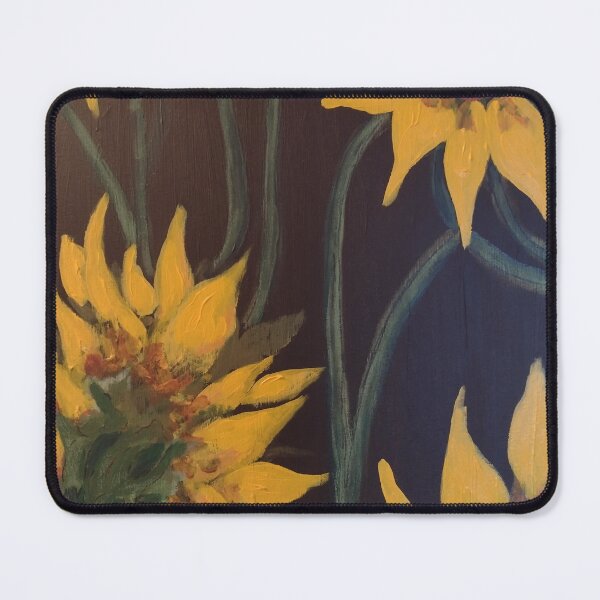 Item preview, Sunflower burst on black background designed and sold by ArtbyColleen.
