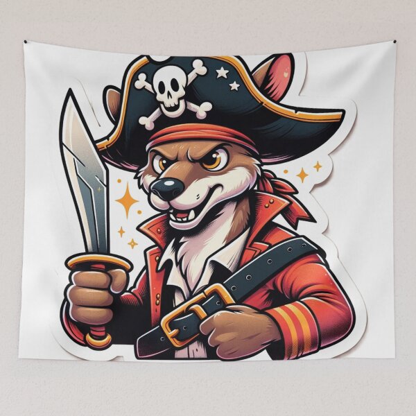 Item preview, Cartoon Pirate Kangaroo Holding a Sword designed and sold by Zestpond.