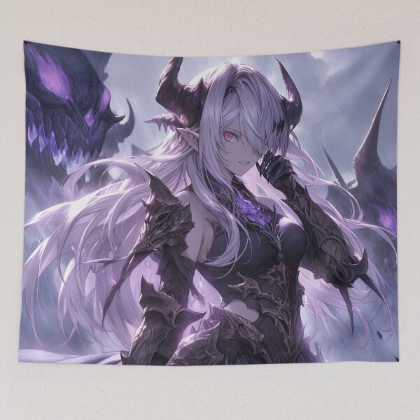 Item preview, Dark Fantasy Dragon Demon Queen Anime Girl designed and sold by bubblegoth.