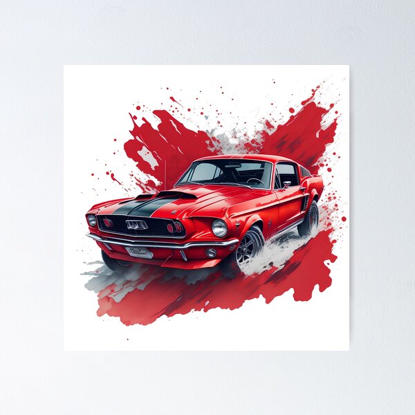 Item preview, Watercolor splash 1968 ford mustang designed and sold by MahmodArt.