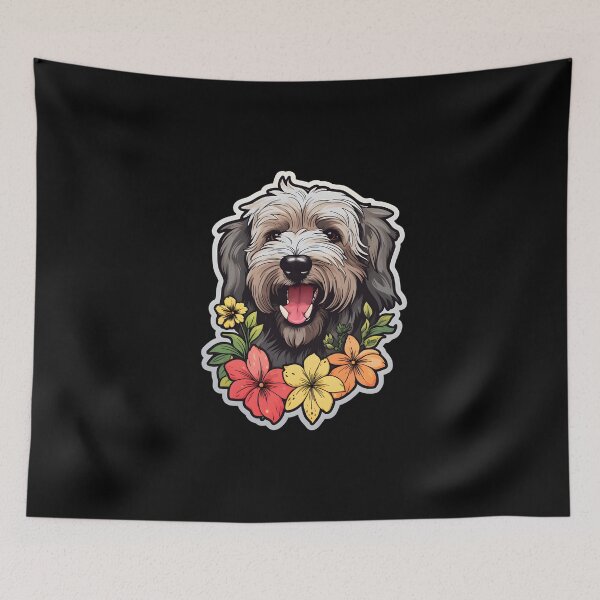 Item preview, Briard in Flowers designed and sold by CUTEDOGGIEZ.