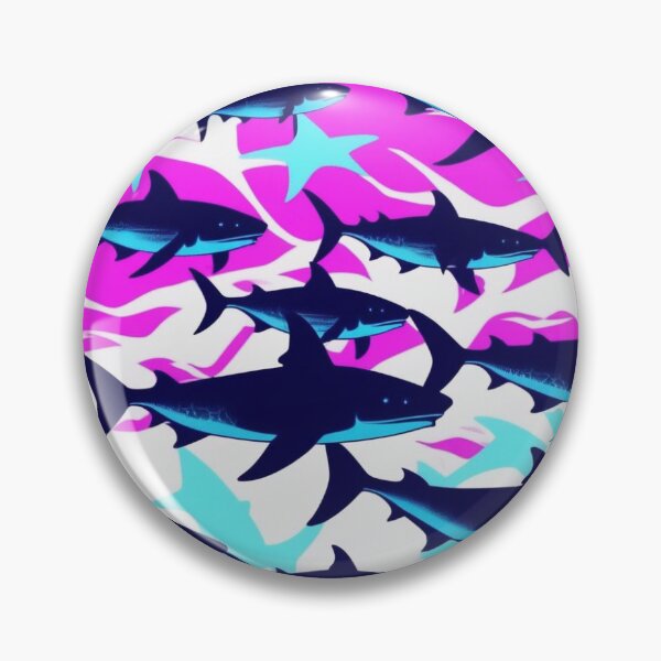Item preview, psychedelic sharks designed and sold by Zelda50.