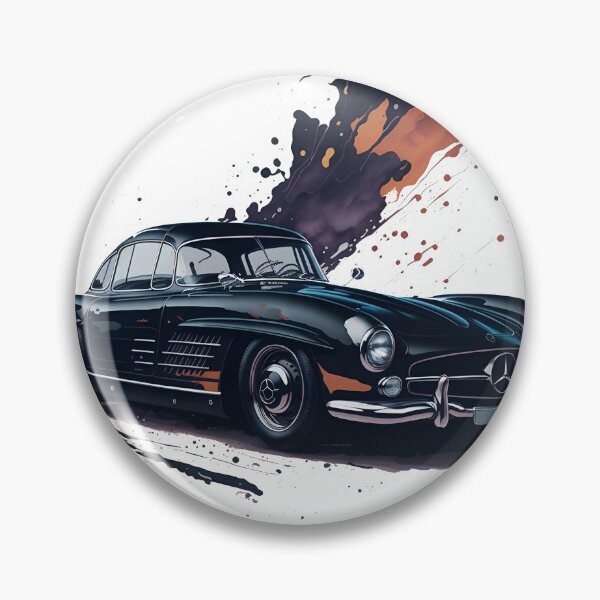 Item preview, watercolor black 1957 Mercedes 300SL designed and sold by MahmodArt.