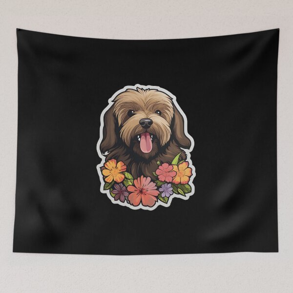 Item preview, Briard with Flowers designed and sold by CUTEDOGGIEZ.