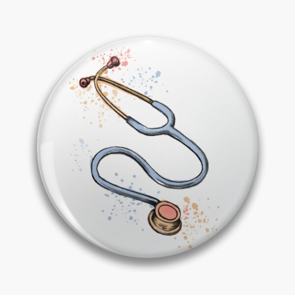 Item preview, Stethoscope, medical symbol for doctors and healthcare workers, pastel watercolor designed and sold by Drawmecute.