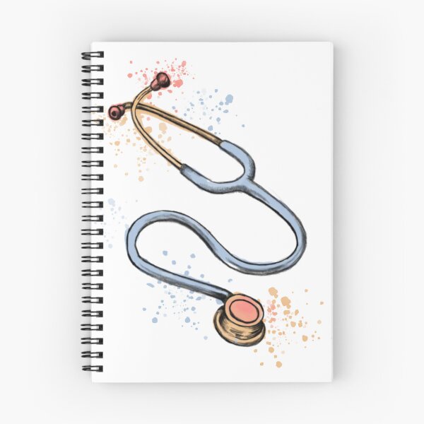 Item preview, Stethoscope, medical symbol for doctors and healthcare workers, pastel watercolor designed and sold by Drawmecute.