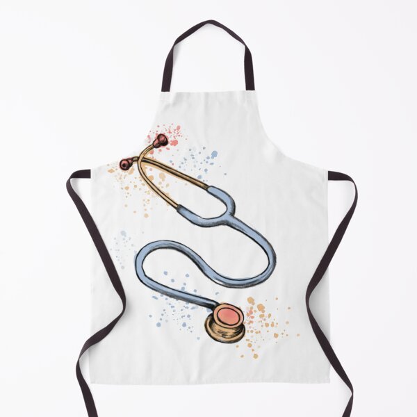 Item preview, Stethoscope, medical symbol for doctors and healthcare workers, pastel watercolor designed and sold by Drawmecute.