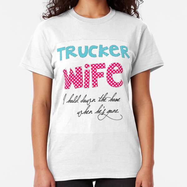 Mein Herz Trucker Damen T-Shirt Spruch Geschenk Idee Freundin Paar LKW-Fahrer
