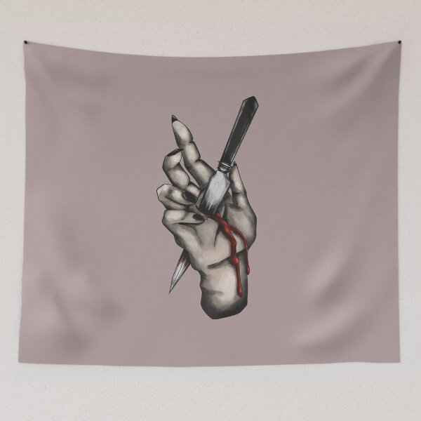 Item preview, Hand with knife designed and sold by sagegreenmoon.