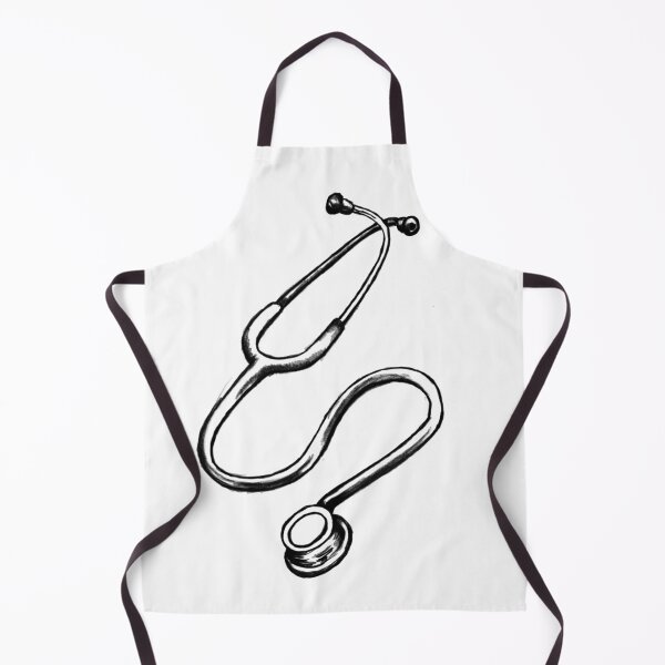 Item preview, Stethoscope, medical symbol for doctors and healthcare workers, monochromatic designed and sold by Drawmecute.