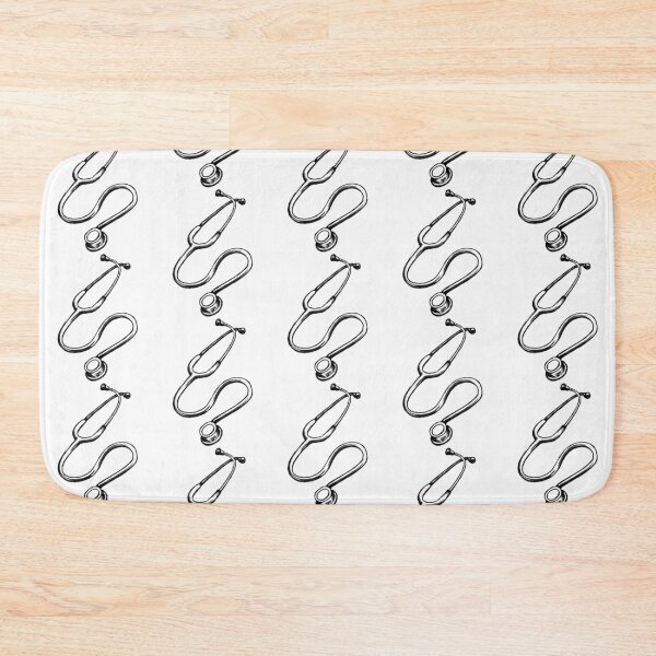 Item preview, Stethoscope, medical symbol for doctors and healthcare workers, monochromatic designed and sold by Drawmecute.